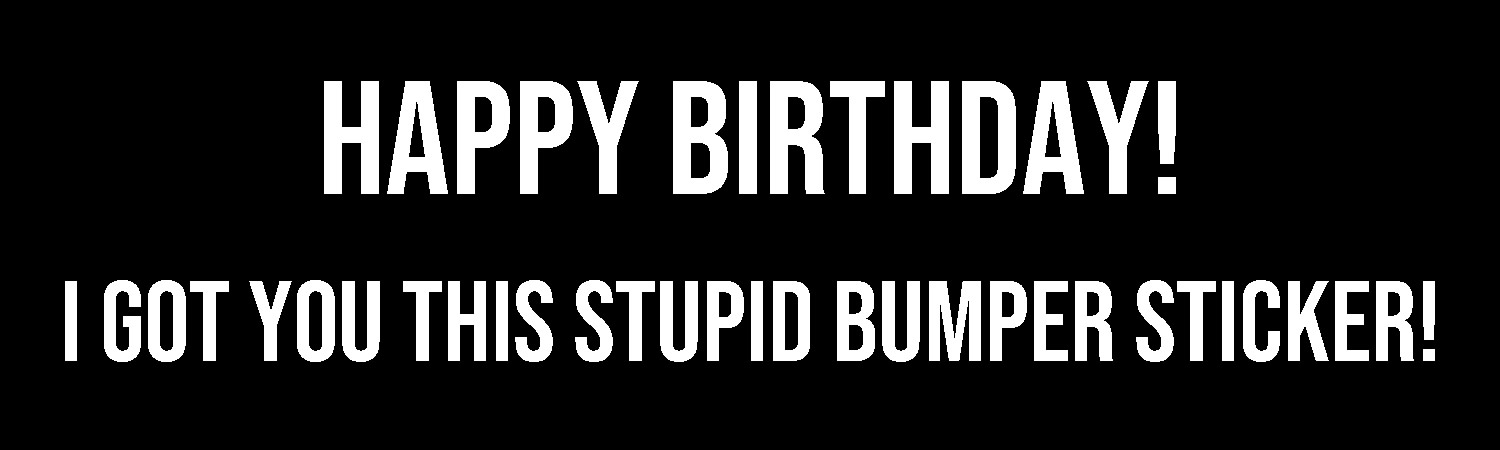 Happy Birthday I Got You This Stupid Bumper Sticker Vinyl Sticker, Window Cling or Magnet in UV Laminate Coating