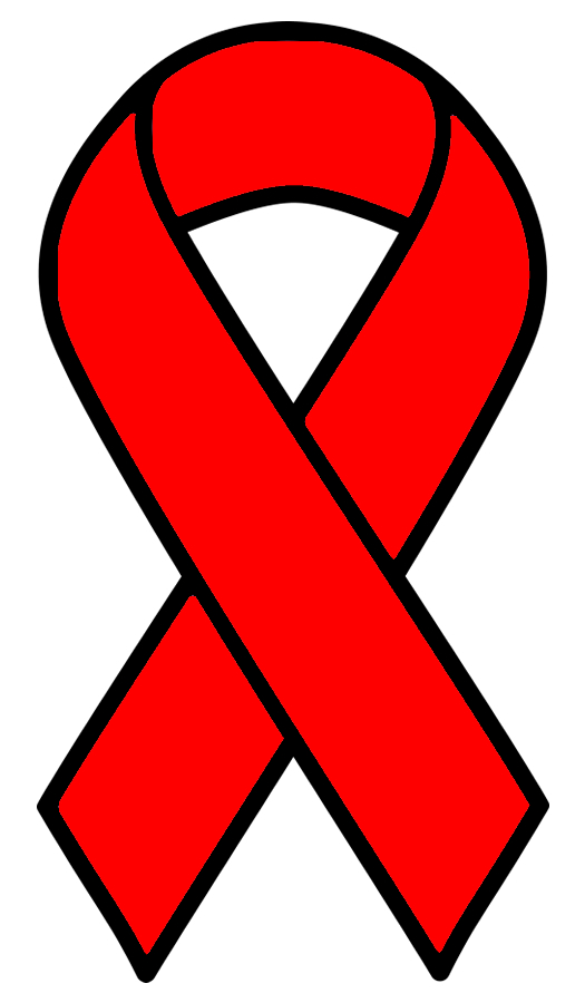 Cancer Ribbon Red Vinyl Bumper Sticker, Window Cling or Bumper Sticker Magnet in UV Laminate Coating