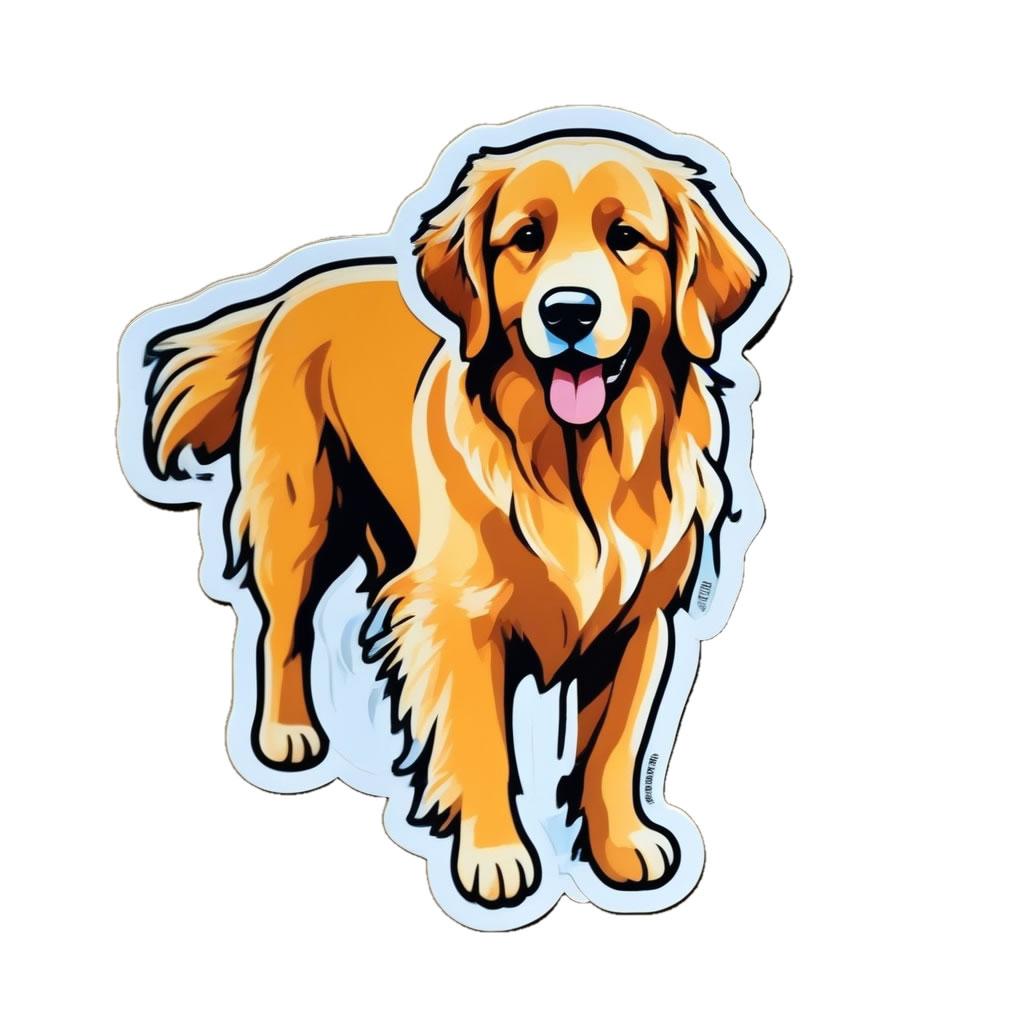 Golden Retriever Vinyl Bumper Sticker  Window Cling or Bumper Sticker Magnet in UV Laminate Coating