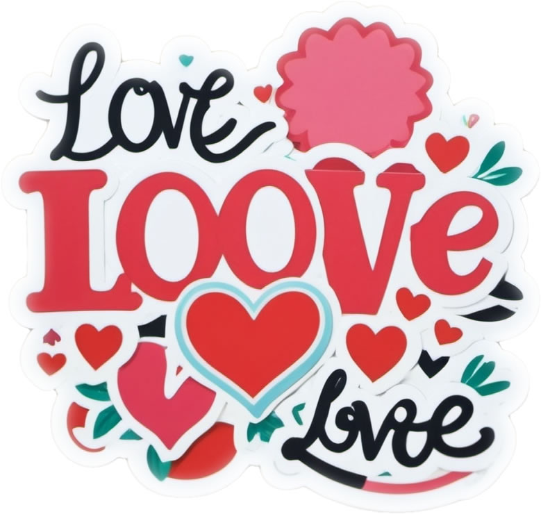 Love Vinyl Bumper Sticker  Window Cling or Bumper Sticker Magnet in UV Laminate Coating