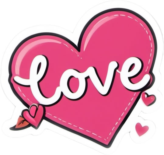 Love Vinyl Bumper Sticker  Window Cling or Bumper Sticker Magnet in UV Laminate Coating