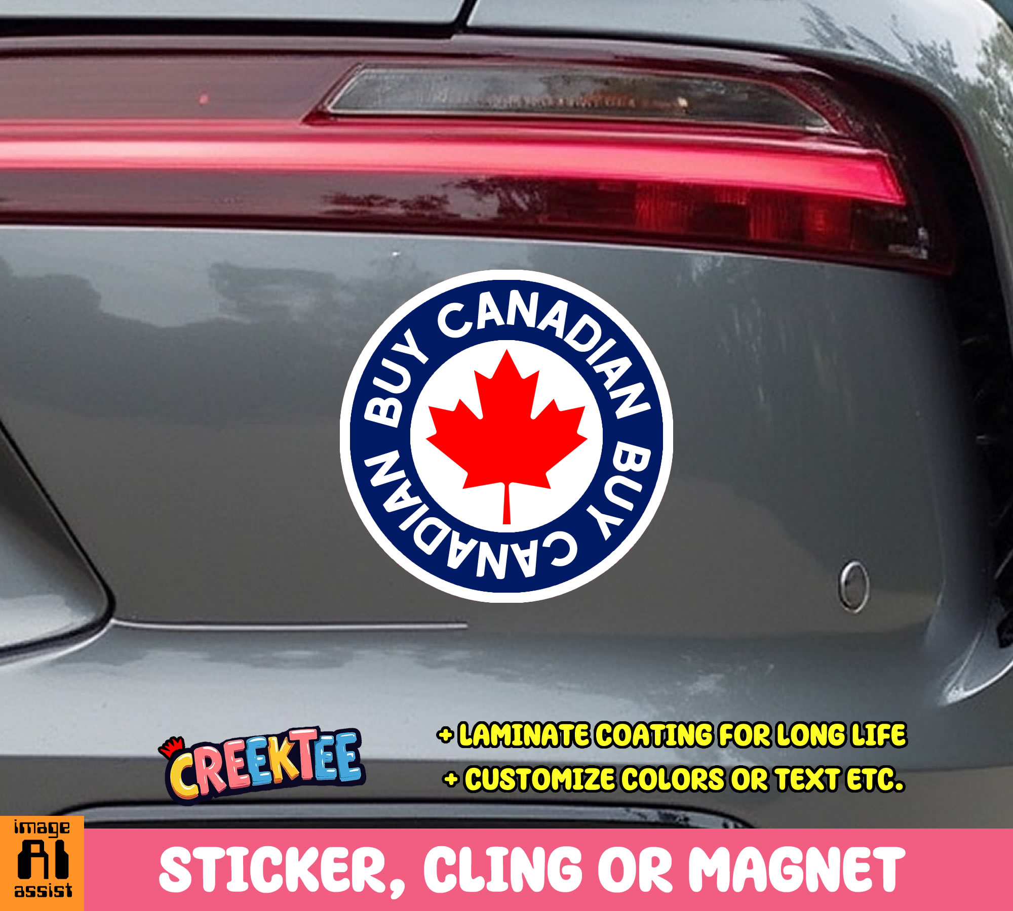 Buy Canadian Die Cut Vinyl Sticker  Window Cling or Magnet with Laminate Coating in Various Sizes