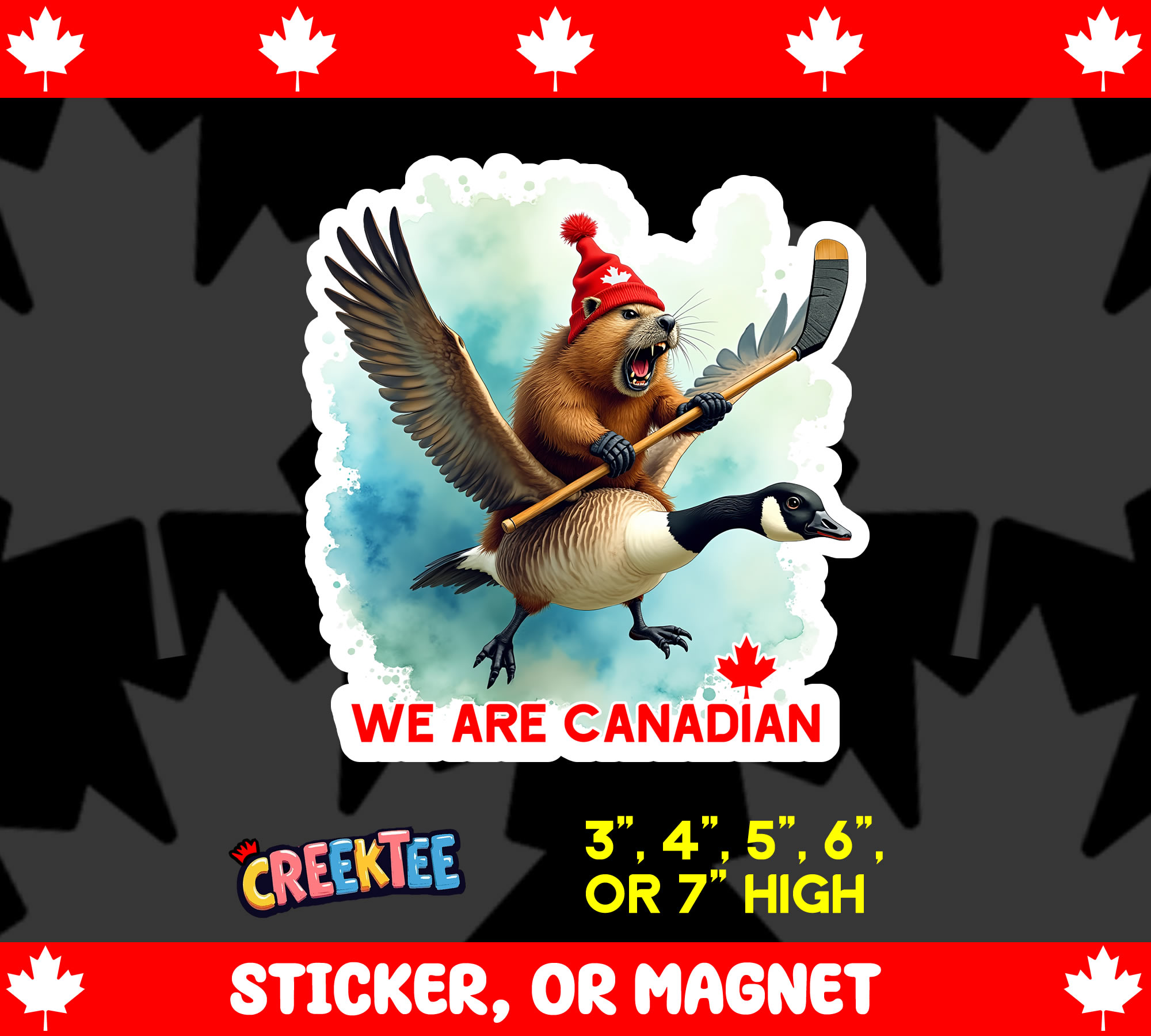 We Are Canadian Die Cut Vinyl Sticker  Window Cling or Magnet with Laminate Coating in Various Sizes