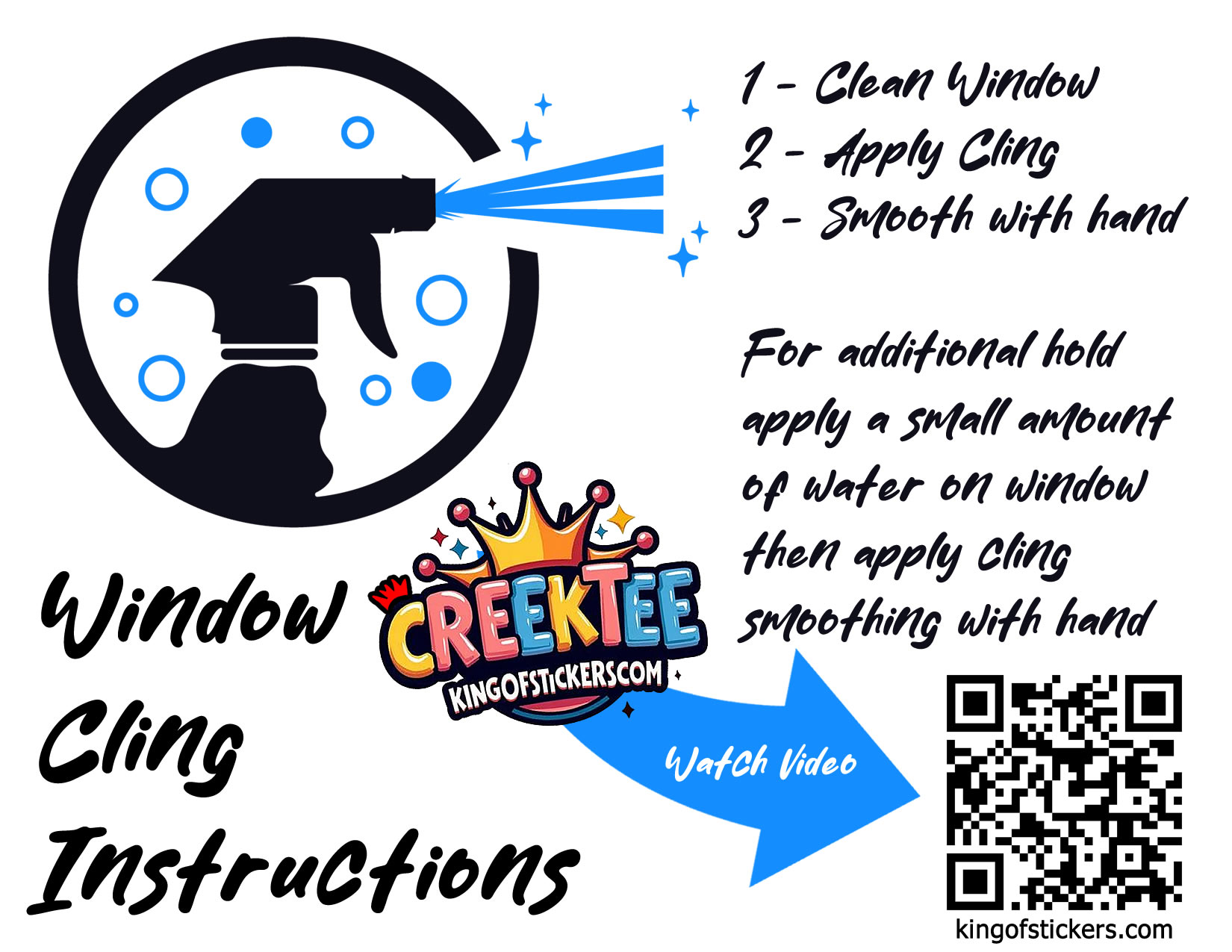Window Cling Application Instructions